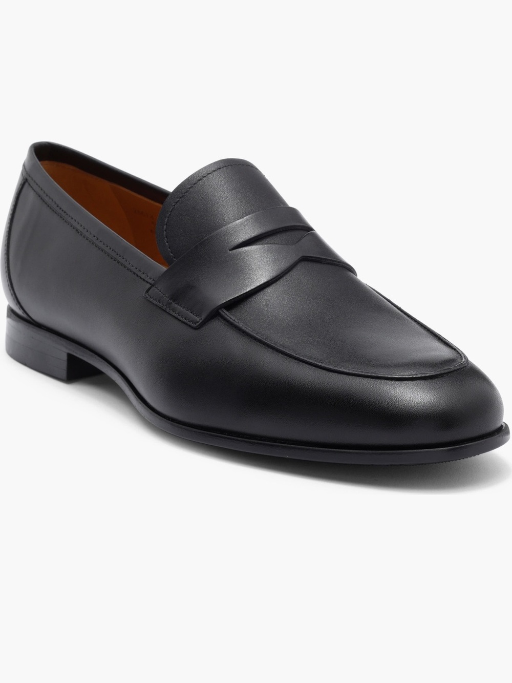Magnanni Black Leather Penny Loafers